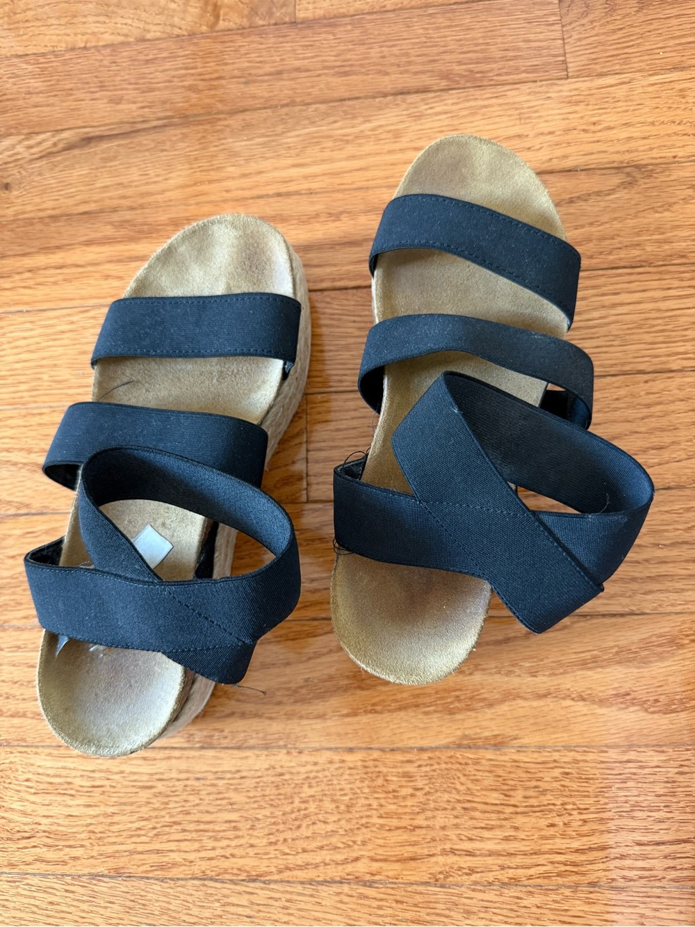 Steve Madden Black Strappy Platform Sandals